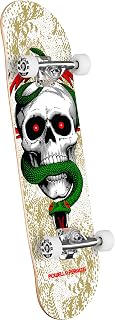 Mike McGill Skull & Snake Skateboard Complete, White/Metallic Gold, 7.75" x 31.08"