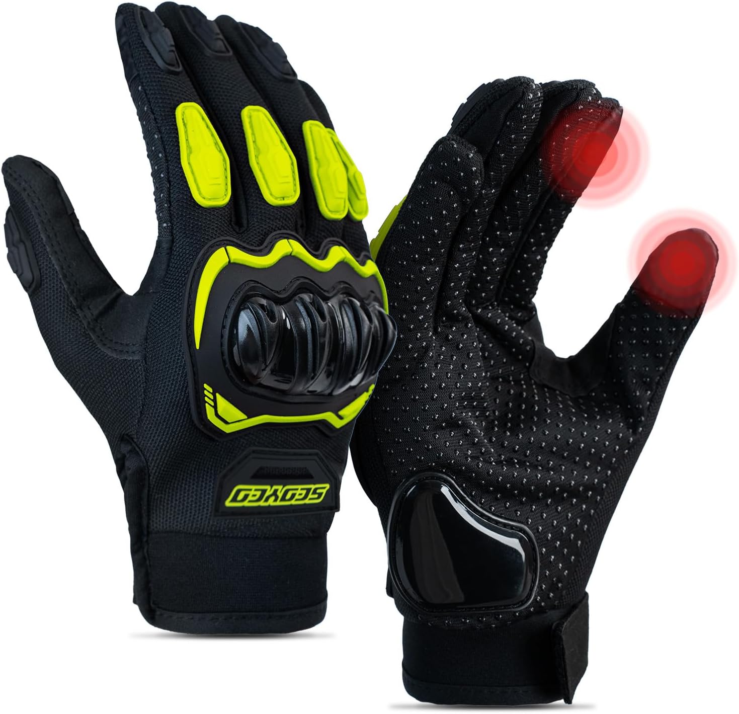 Guantes de moto Scoyco para hombre con protección en nudillos miniatura 1