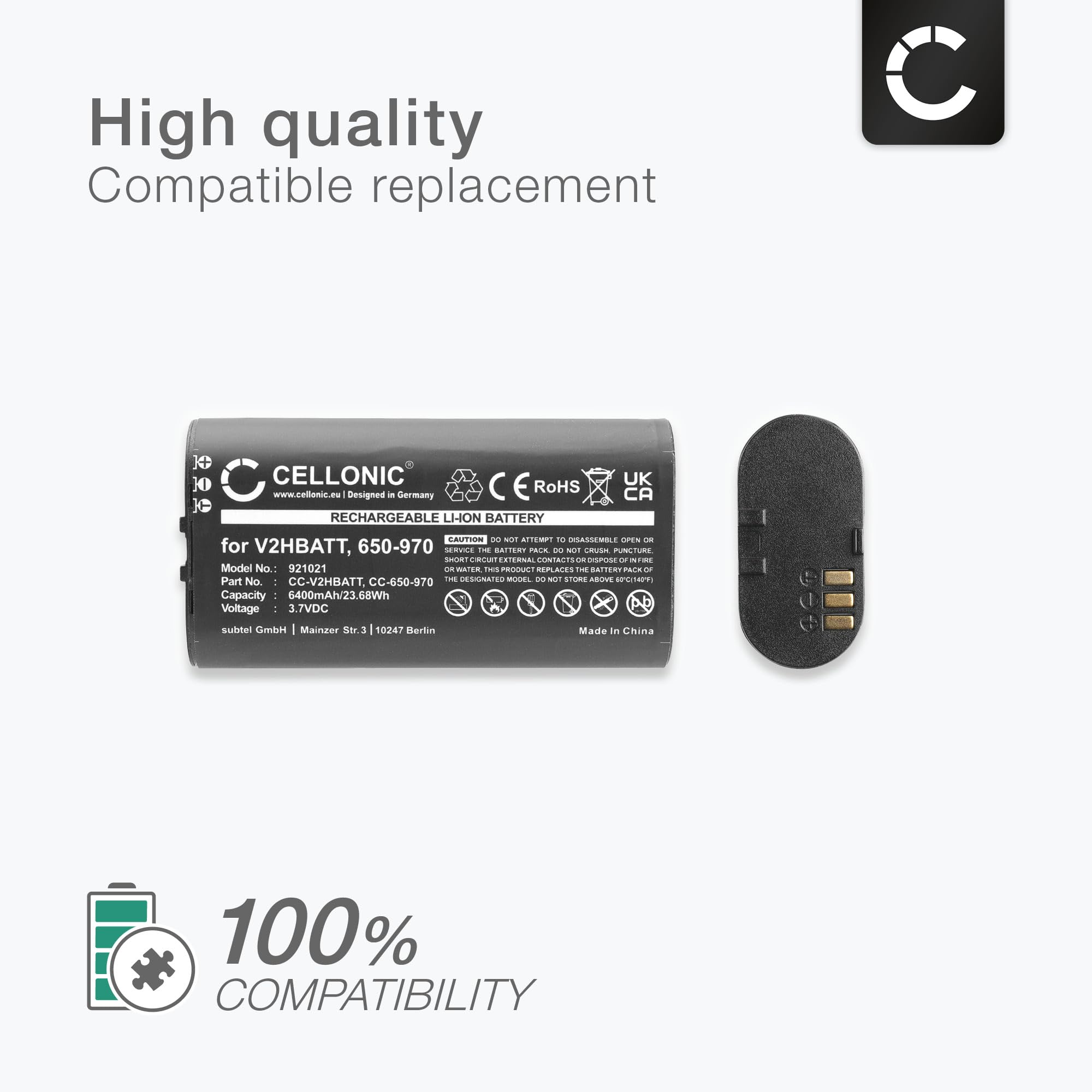 subtel 2X Batterie Compatible avec SportDOG TEK 2.0 GPS, 650-970, V2HBATT