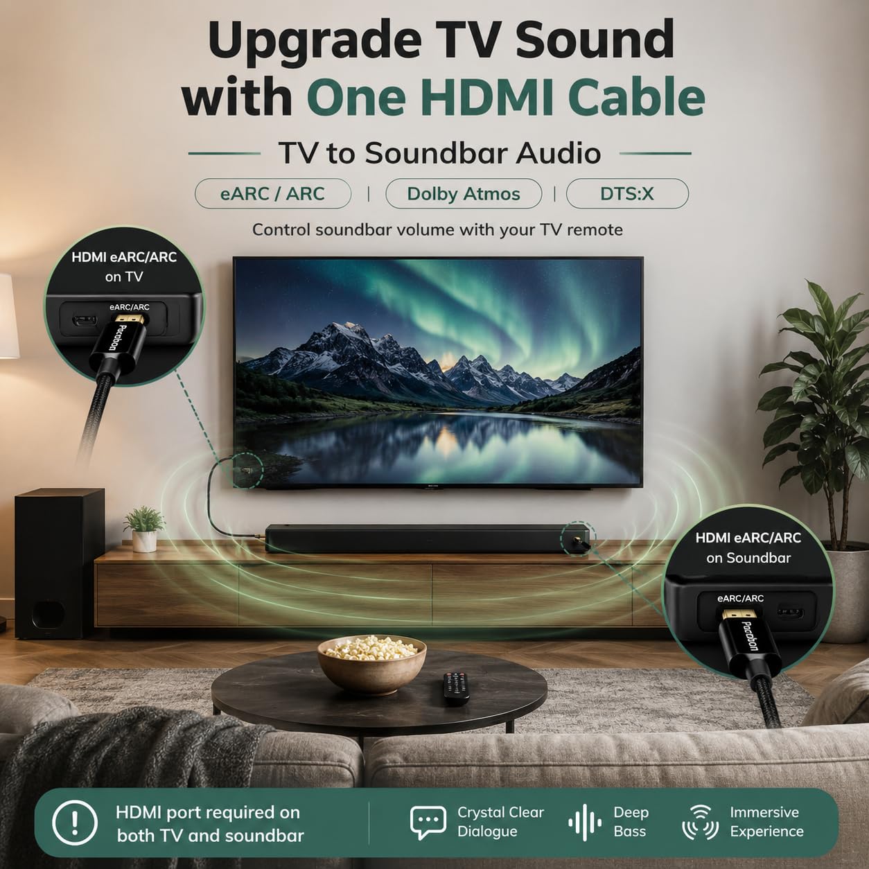 Pacroban Cable Trenzado HDMI 2.1 de 8K (6 pies) Admite Velocidad Ultra Alta de 48 Gbps, 8K 5K 4K 1080p a 120Hz 60Hz, HDR dinámico, Dolby Vision, Dolby Atmos