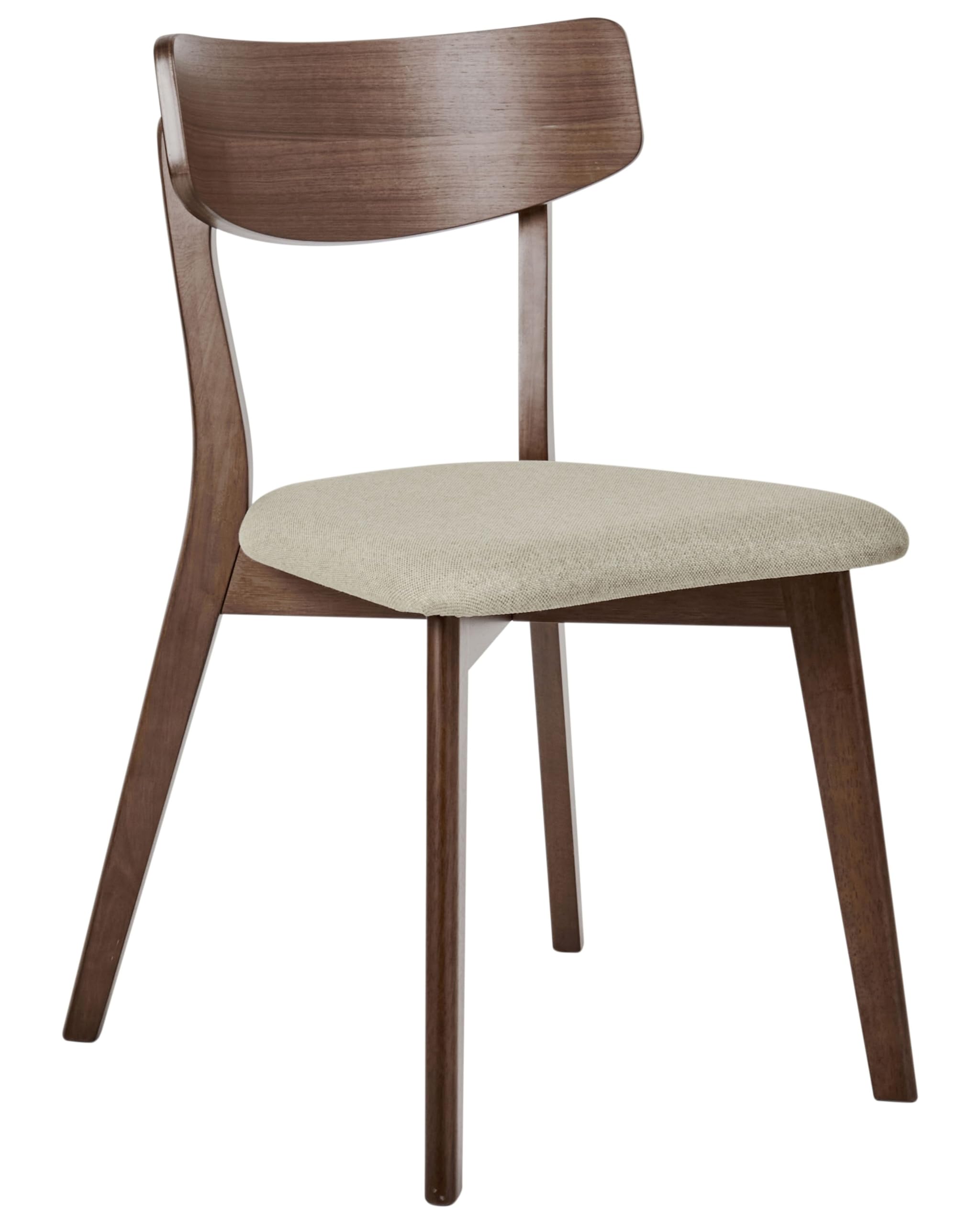 Beliani Conjunto de 2 sillas de Comedor Retro sin reposabrazos con Asiento de Tela marrón y Beige Holly
