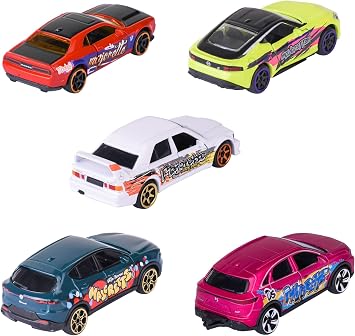 Majorette Grafiti görünümlü 11 araç seti, sınırlı sayıda (5 araba) - 5 model araba, metal serbest tekerlekli, süspansiyonlu ve açılabilir parça, koleksiyoncular ve 3 yaşından büyük çocuklar için