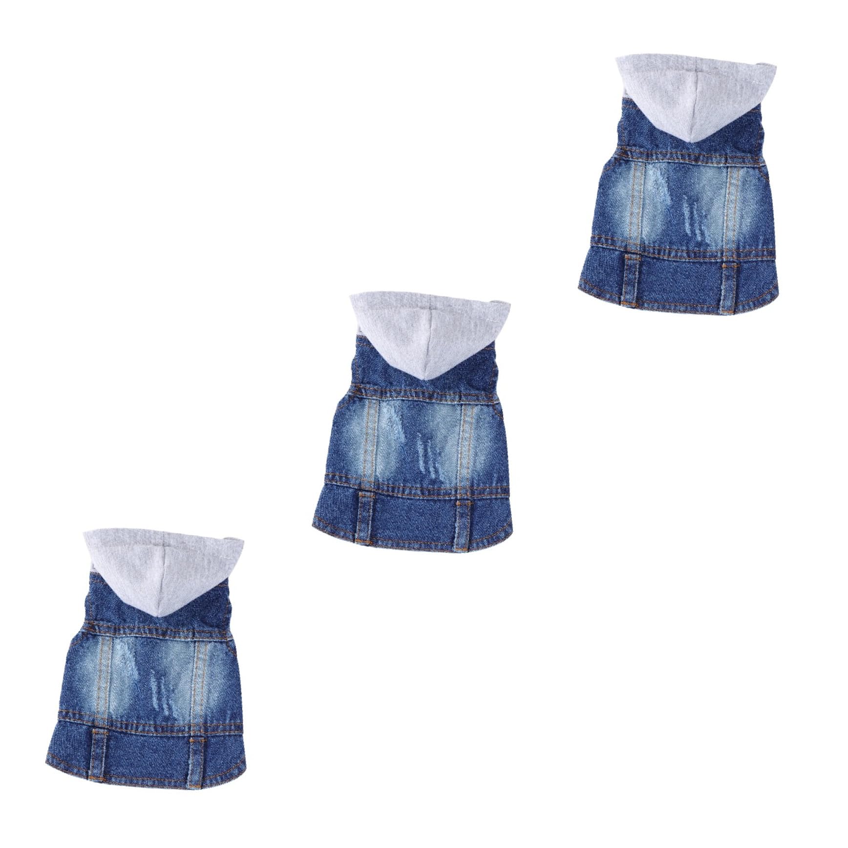 Gilet en jean pour chien vêtement toutes saisons avec bonnet tricoté ajustable