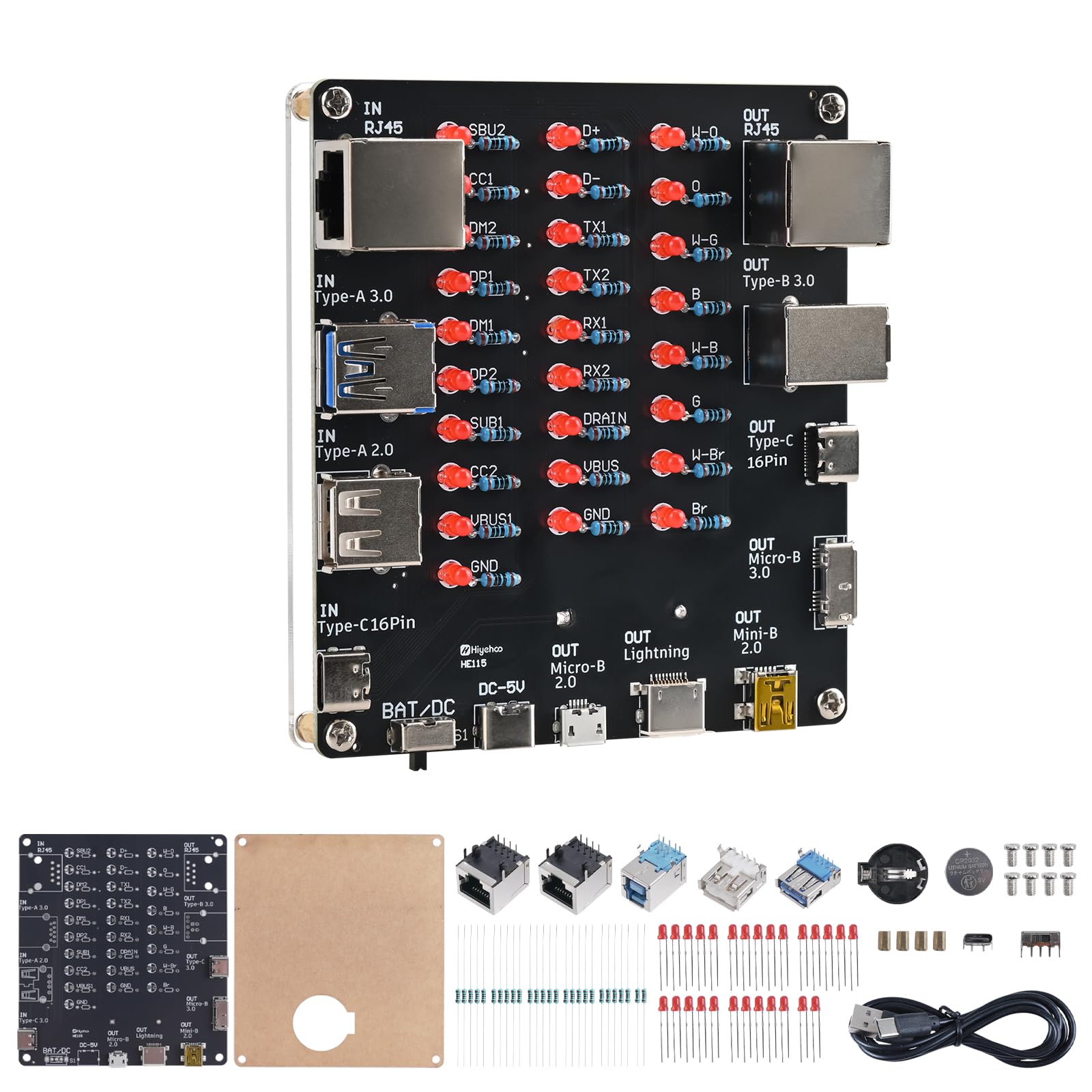Comprobador de cables USB universal para solucionar fallos de conexión Tipo C y Micro B 8
