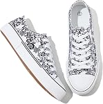 Chaussures de tennis en toile Adokoo pour femmes, baskets basses blanches et noires décontractées, lacées, mode, confortables pour la marche