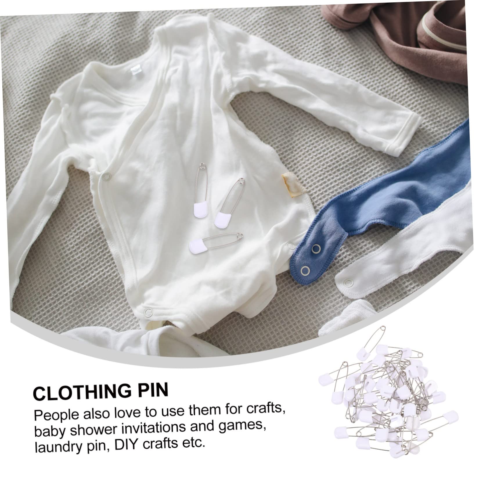 HAPINARY 50pcs Baby Nappy Pins Large Safety Brooch Pins Cover for Diaper Clothing Blankets Crafts Laundry