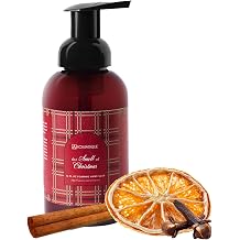 Aromatique The Smell of Christmas Foaming Hand Soap | Clove, Orange, Cinnamon, Spice, Wood Scent | Moisturizing Hand Wash Gentle Lather Christmas Bathroom & Kitchen Soap Festive Plaid Gift Bottle 12oz