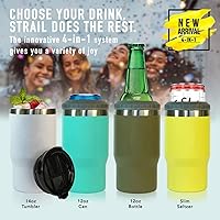 Vista 3 de Aislador de latas/botellas de acero inoxidable 4 en 1, tapas bidireccionales de 14 onzas, enfriador de latas aislado SUS, soporte para botellas