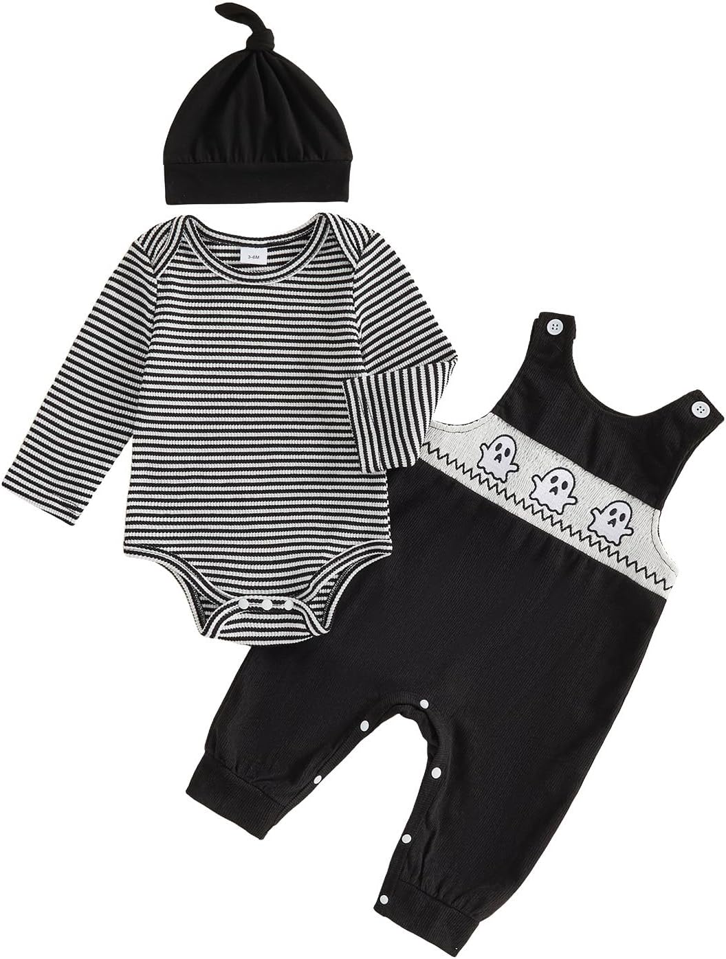 Baby Boy Thanksgiving Outfit Newborn Stripe Romper+Turkey Overall Pants+Hat | Infant Boy Fall Outfits Little Turkey Outfit,First Thanksgiving Outfit,Smocked Turkey Embroidery Suspender Overalls Set