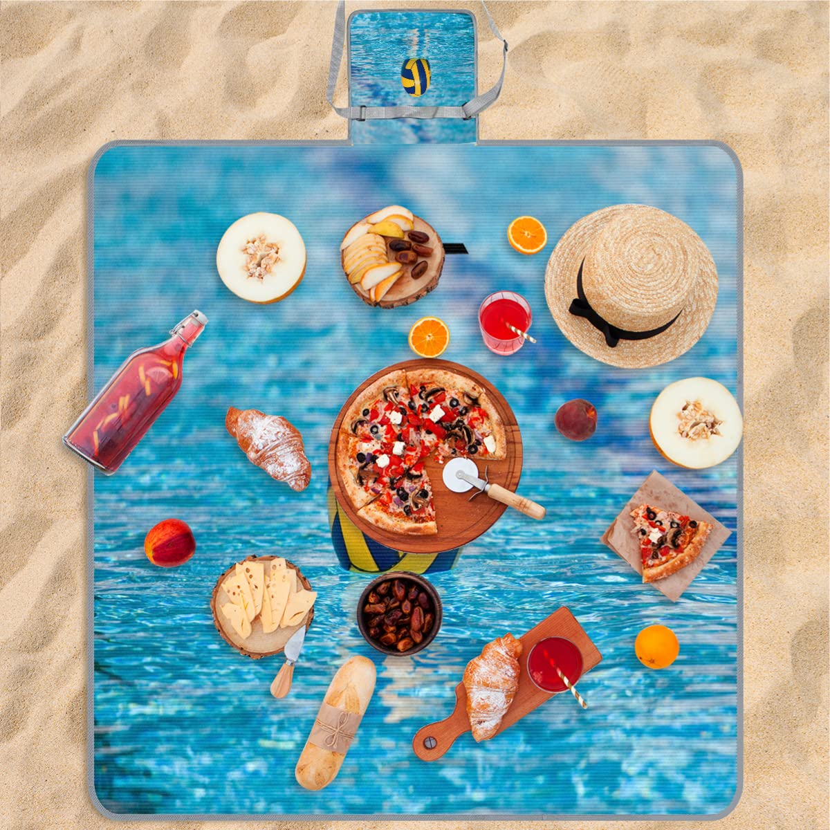 TropicalLife Sport acquatici Pallavolo Picnic Coperta Pallavolo Quadrato Impermeabile Pieghevole Indoor Outdoor Mat Tappeti per Spiaggia Campeggio Parco Famiglia Gathering Attività