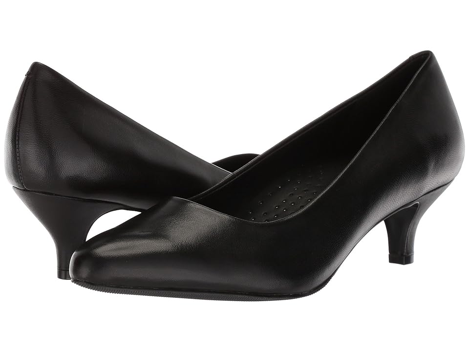 Trotters Kiera (Black Soft Leather) Women's 1-2 inch heel Shoes INTERNATIONAL SHIPPING