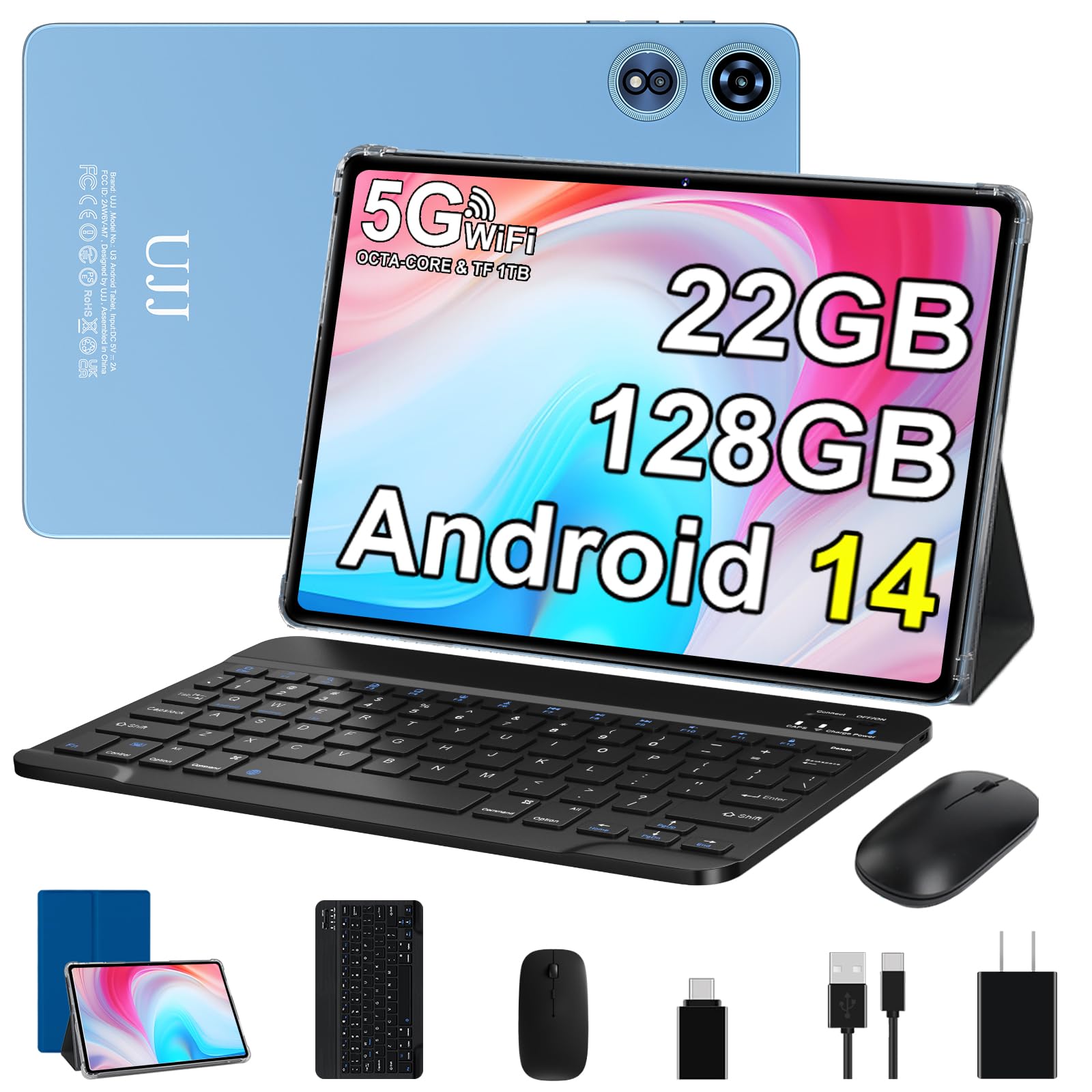 2025 Android 14 Tablet, 22GB RAM 128GB ROM 1TB Expand, 10 inch
