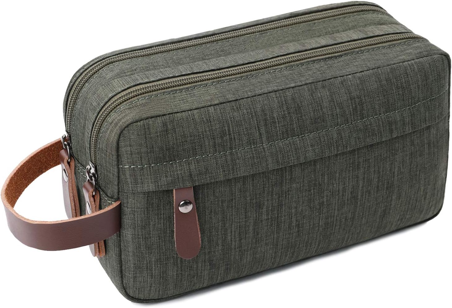 Mactso Mens Toiletry Bag Dopp Kit Travel Bathroom Bag Waterproof Shaving Shower Cosmetic Organizer (Green)