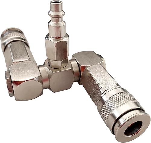 Miniatura 4 de Conector de manguera de aire - Divisor de manguera de aire de 2 vías, accesorios para compresores de aire, conectores giratorios de 360 grados,