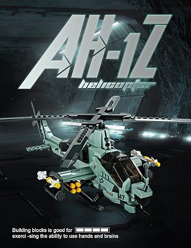 Miniatura 2 de SEMKY Serie Militar AH-1Z Helicóptero Little Birds Juego de Bloques de Construcción de la Fuerza Aérea (597 Piezas) - Juguetes de Construcción y