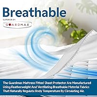 Vista 8 de Guardmax Jersey Knitted Sleeper Sofa Size Mattress Protector - Waterproof & Dust Mite Proof Mattress Cover with Stretchable Pockets - Soft