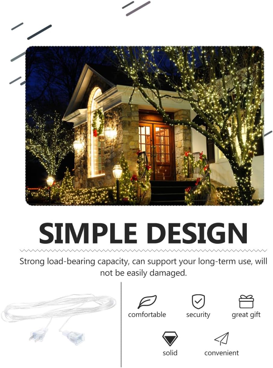 DOITOOL Clear Extension Cord for Led Light Strips Indoor Outdoor Invisible Thin Christmas Light Extension with Us Plug Flexible 2-Pack 6.56Ft