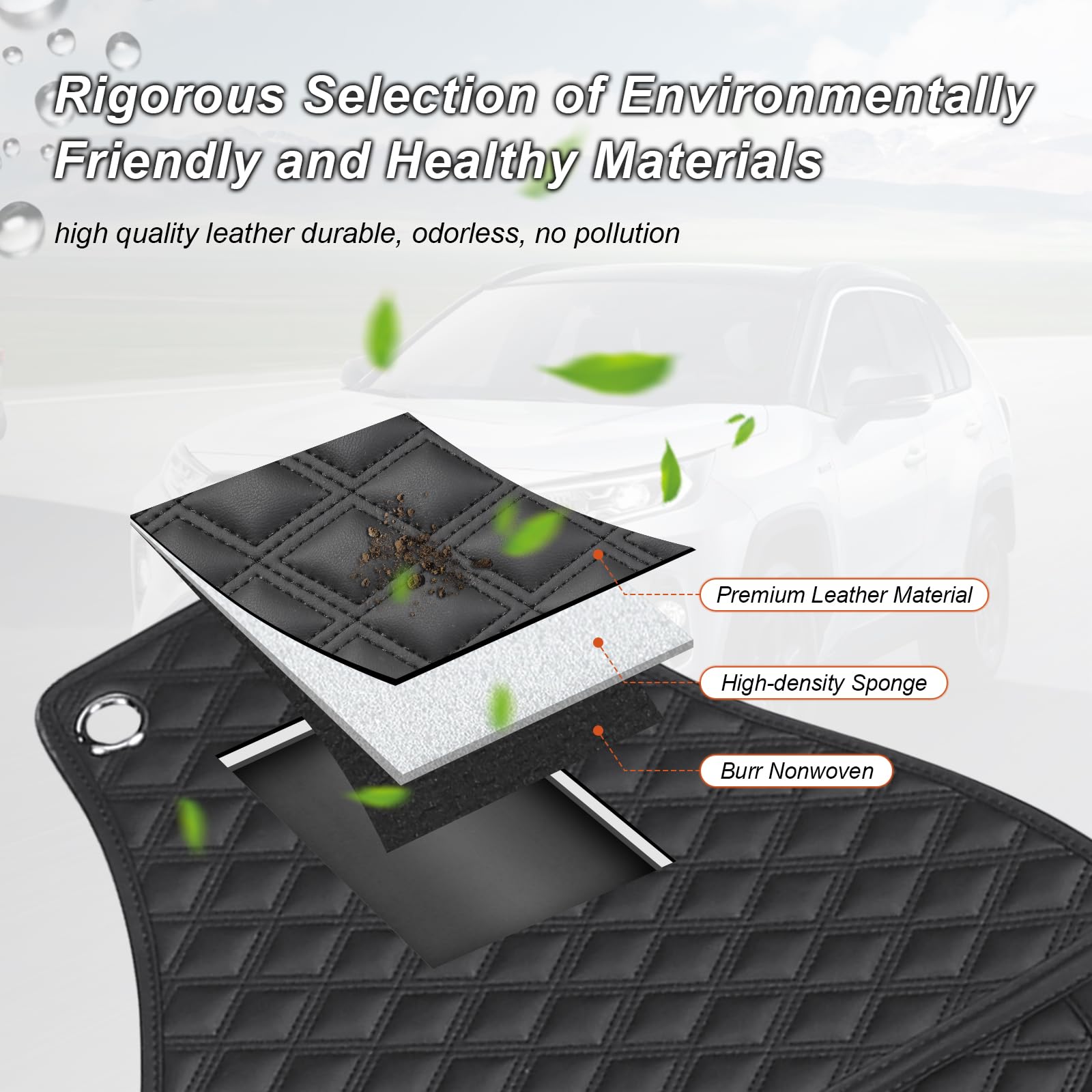 CZCGYDY Protector de asiento trasero para Toyota RAV4 2019 2020 2021 2022 2023, protector de cuero para asiento de coche para niños con bolsillo organizador, resistente al desgaste, impermeable, fácil
