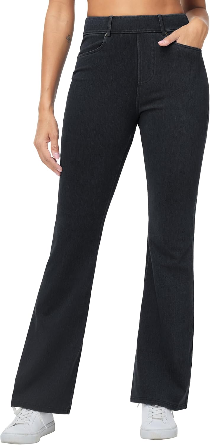 THE GYM PEOPLE Women's Stretchy Bell Bottom Jeans Wide Leg Breathable Pull On Flare Jeggings Pants with Pockets - Image 7
