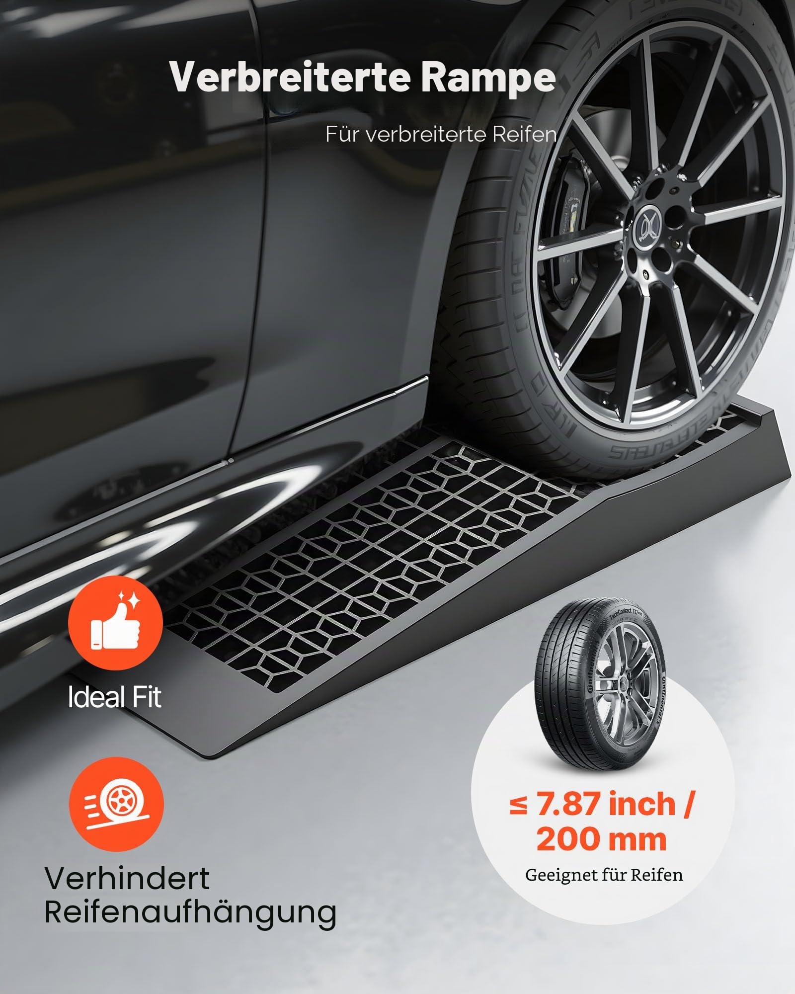 VEVOR Autorampen Auffahrrampen 4 STK. 65 mm Hubhöhe, tragbare & Flache Auto-Servicerampen für Wartung in der Garage & Ölwechsel & Fahrzeuge mit niedrigem Fahrgestell, 9072 kg belastbar Auffahrhilfe