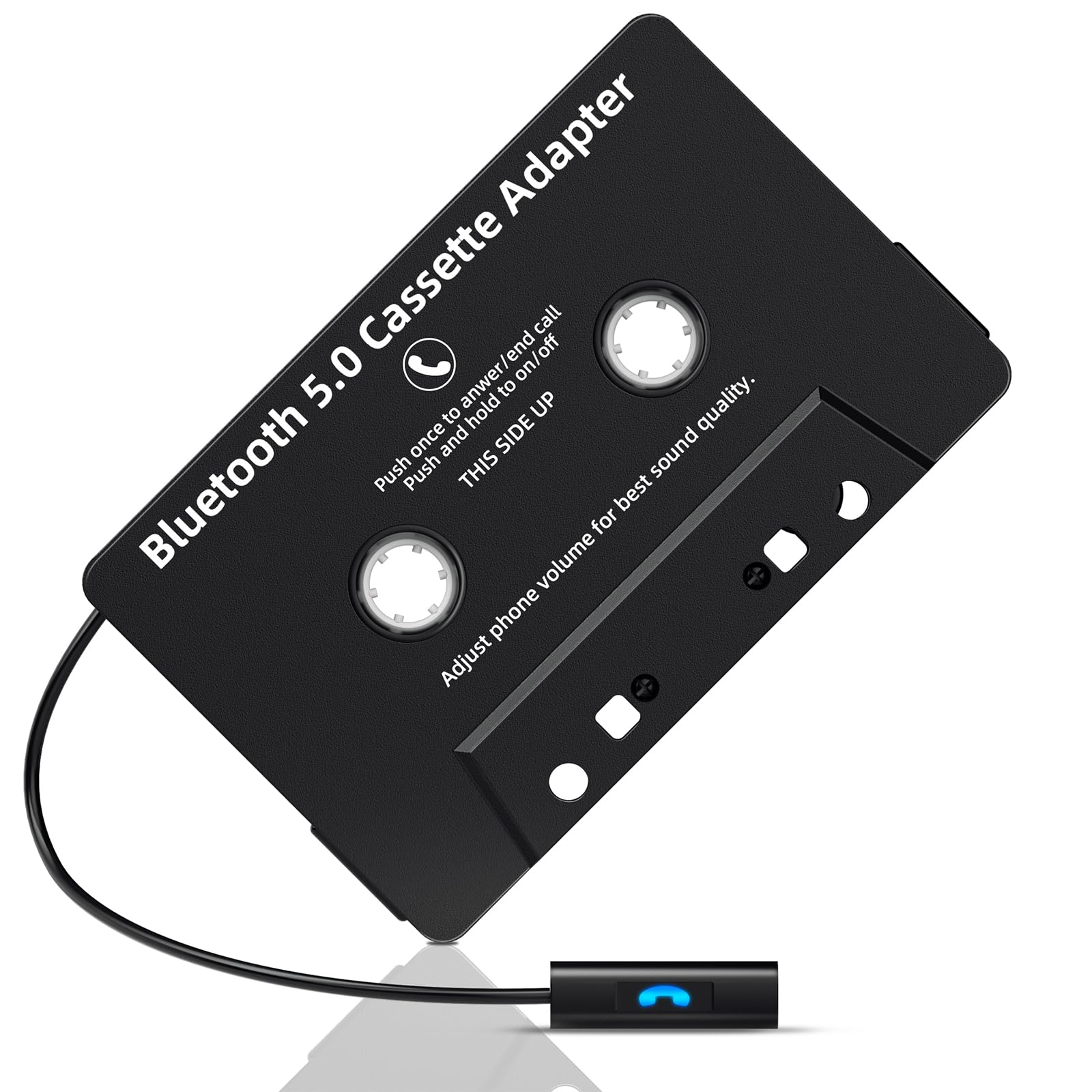 Mersoco Car Audio Bluetooth Cassette Receiver, Tape Player Wireless Bluetooth 5.0 Cassette Aux Adapter with Hands-Free Calling