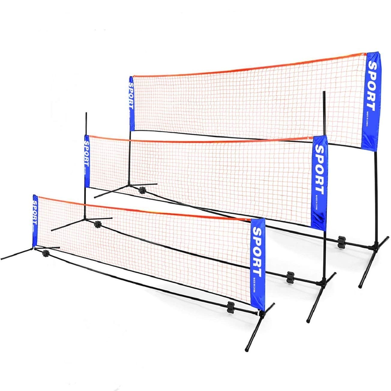 YAKITA Excellent Quality Badminton Net 4 Different Sizes Portable Net Volleyball, Tennis, Adjustable Height, Easy Setup Badminton Set with Carry Bag, for Outdoor/Indoor Court, Backyard, Beach.