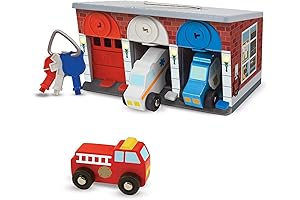 Melissa & Doug Keys and Cars Rescue Garage: Wooden Toy Play Set