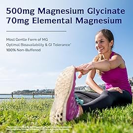 Innate Vitality Magnesium Glycinate 500mg | 70mg Elemental Magnesium Supplement - High Absorption, Non Buffered, Non-GMO & No Gluten - Vegan - Nerve Health - 240 Capsules (Pack of 1)