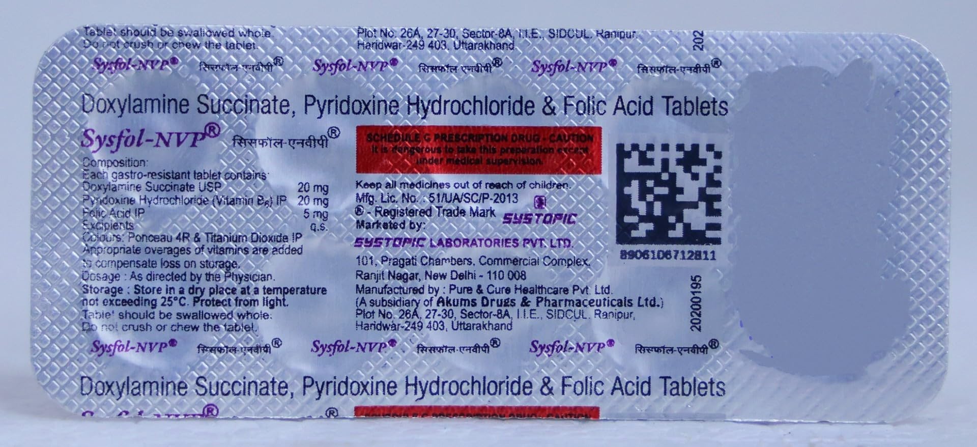 Sysfol - NVP - Strip of 10 Tablets
