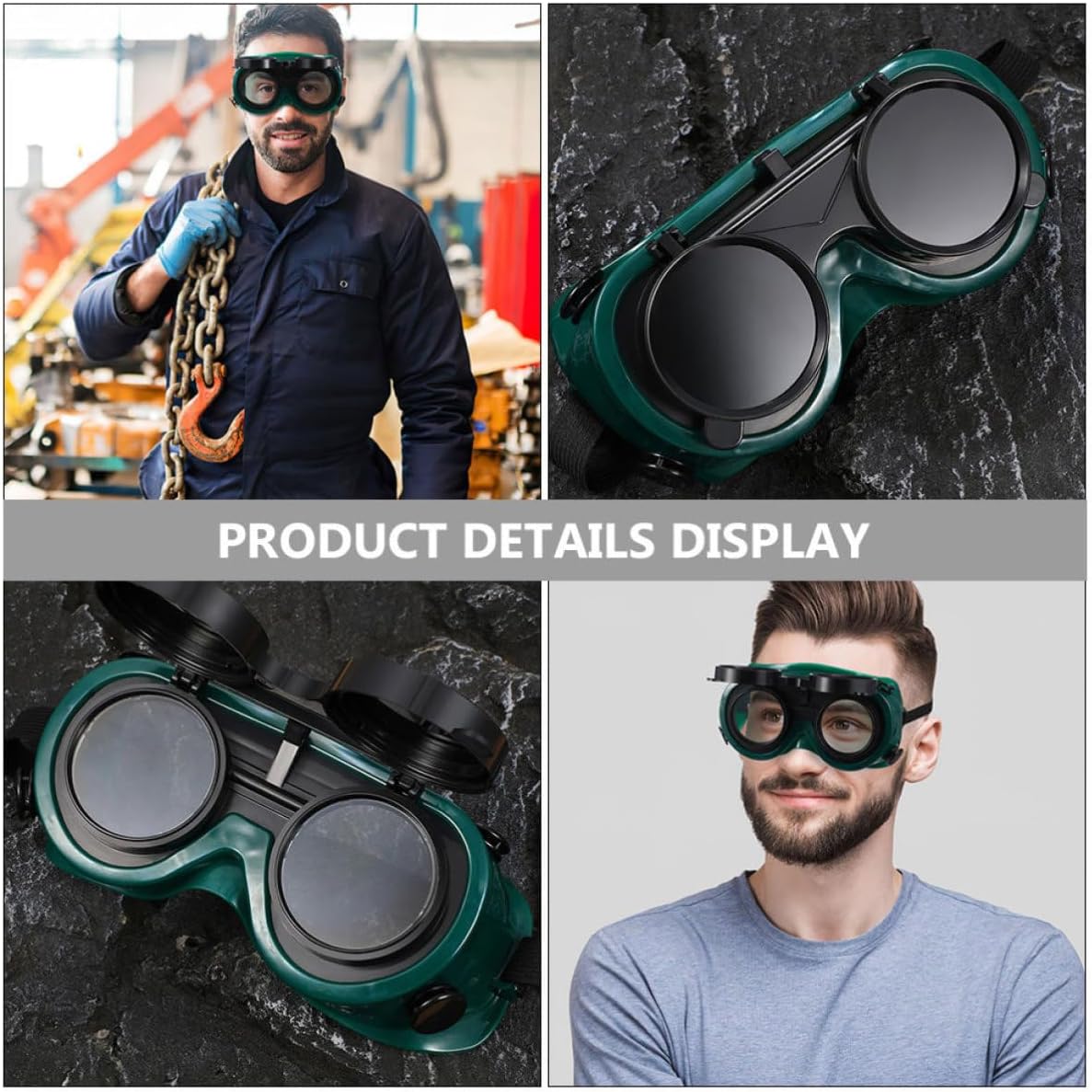 NOLITOY 4pcs Welding Safety Goggles with Splash Protection Comfortable Plastic Frame Safety Protective Glasses for Welder Eye Protection Industrial Use