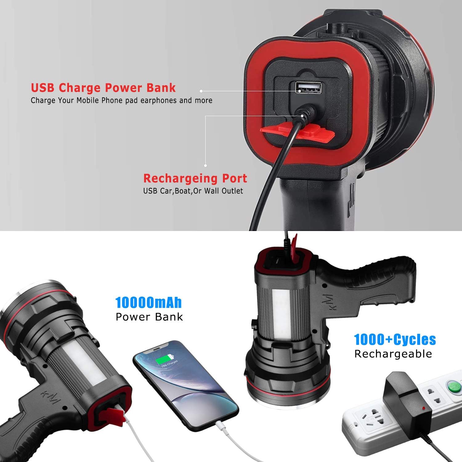 OCSMT Rechargeable flashlight High power Ultra long Image