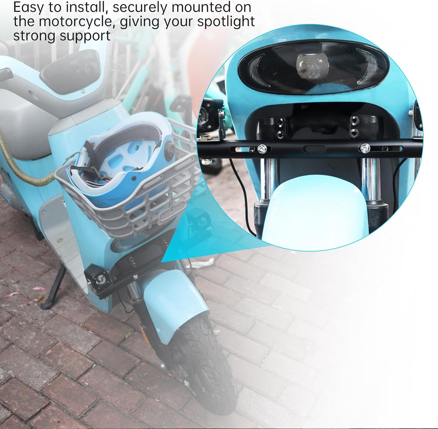 Windance 1 Set Multi Functional Light Bar Bracket,Adjustable Front Fork Auxiliary Light Expansion Mounting Holder,Spotlight Mounting Bracket for Motorcycles Scooters Tricycles Four Wheeler ATV UTV