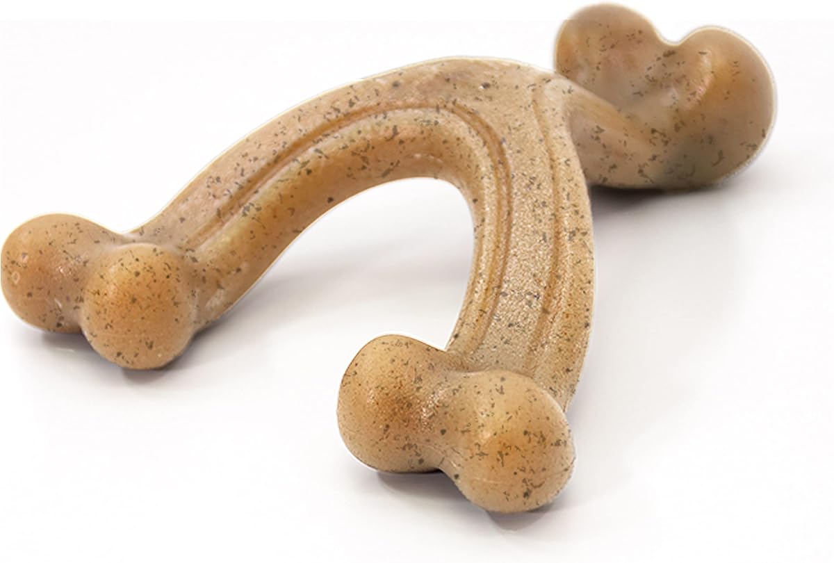 Strong Chew Gourmet Style Wishbone Dog Chew Toy, sabor a pollo | Razas grandes, juguetes masticables duraderos, forma duradera y fácil de sujetar, ayuda a limpiar los dientes, para perros de hasta 50 libras