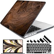 DONGKE Case for M5 MacBook Pro 14 inch 2025 2024-2021 M4 M3 M2 M1, Plastic Hard Shell Cover Compatible with A3434 A3112 A3401 A3185 A2992 A2779 A2442, Retina XDR Display & Touch ID, Wood Grain