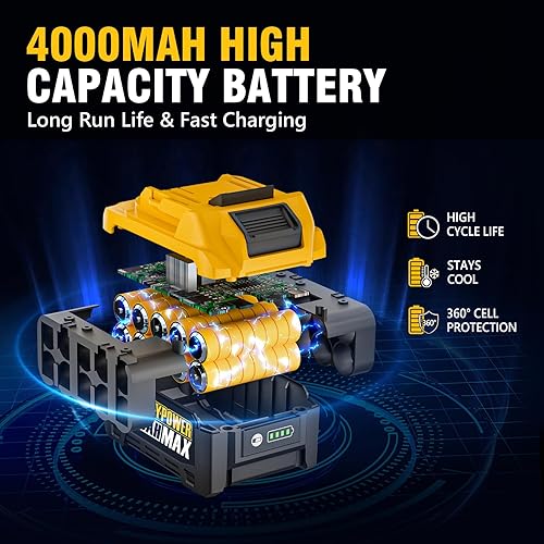 Miniatura 6 de ALLOYPOWER - Llave de impacto inalámbrica sin escobillas, 1475 pies-libras (2000 N.m), pistola de impacto de potencia de 12 de alto par, velocidad