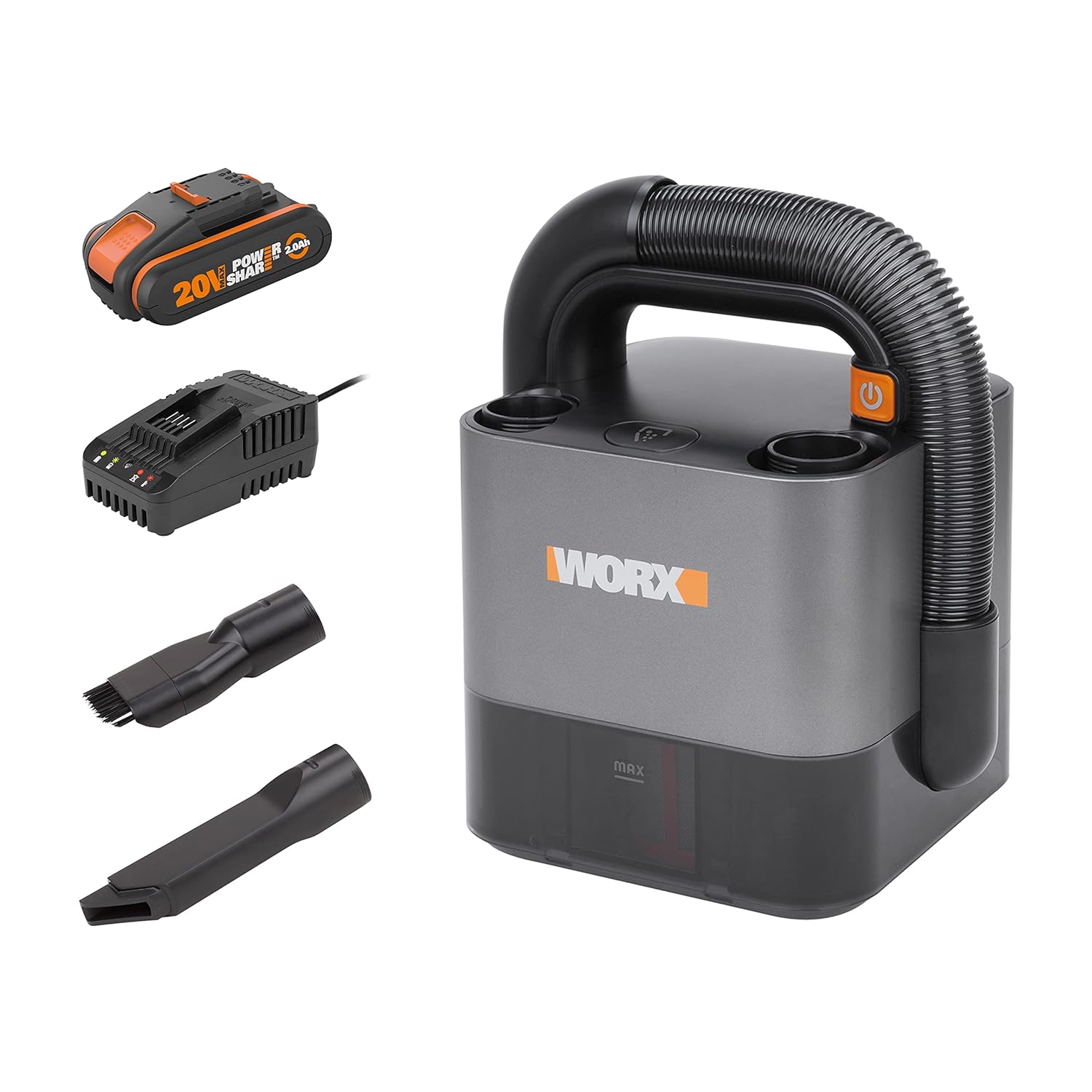 WORX 20V Cordless Car Vacuum Cleaner WX030, PowerShare,10Kpa Strong
