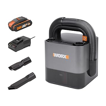 WORX 20V Cordless Car Vacuum Cleaner WX030, PowerShare,10Kpa Strong Suction, Compact and Portable Vacuum Cleaner, Battery & Charger Included