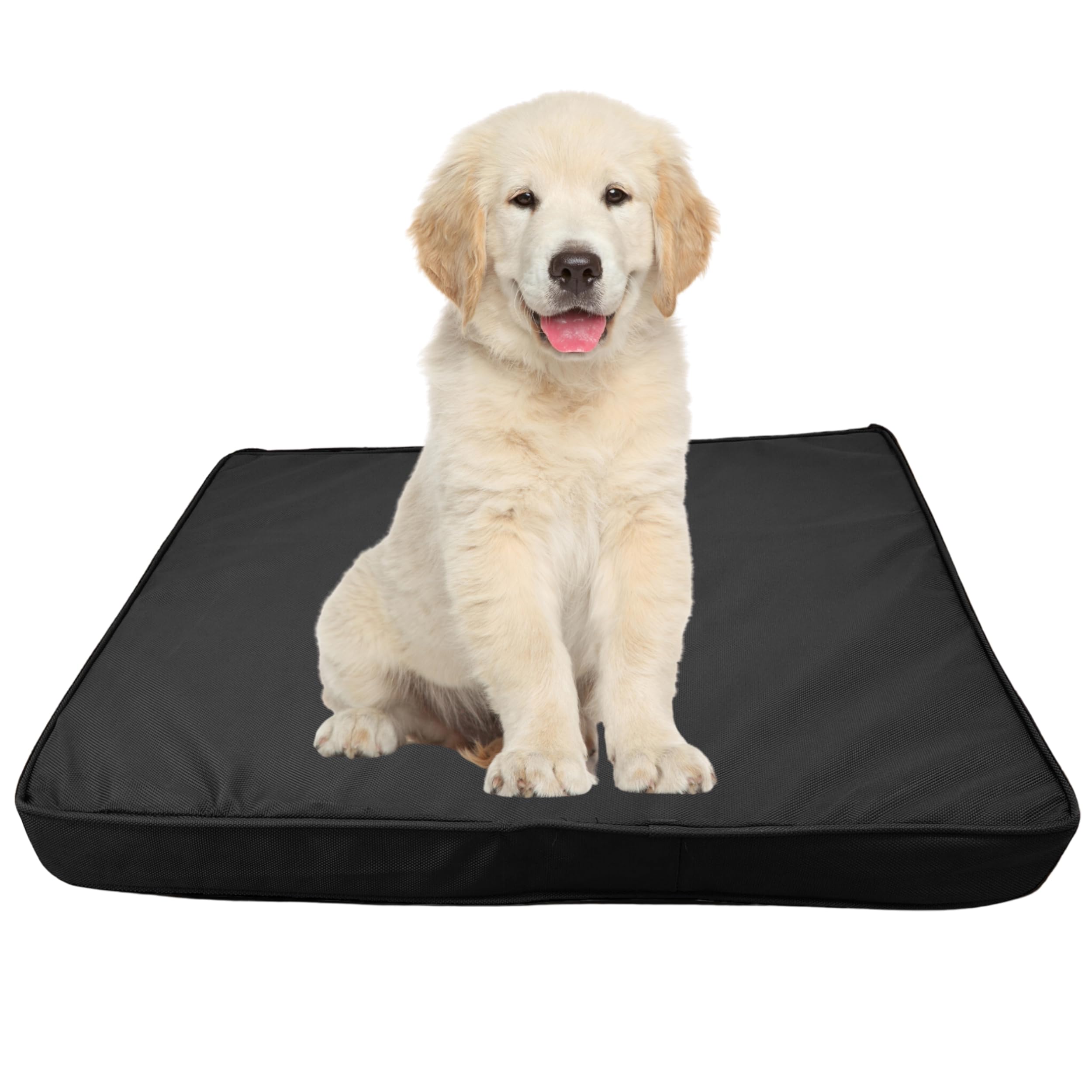 DURAFOAM® Waterproof Dog Bed - Orthopaedic Crate Mattress Dog Bed Non-Skid Flat Pet Bed for Dogs - Wipe Clean Hygiene Material - Black - 42 x 28 x 2.5 inch (106 x 71 x 6.35cm)