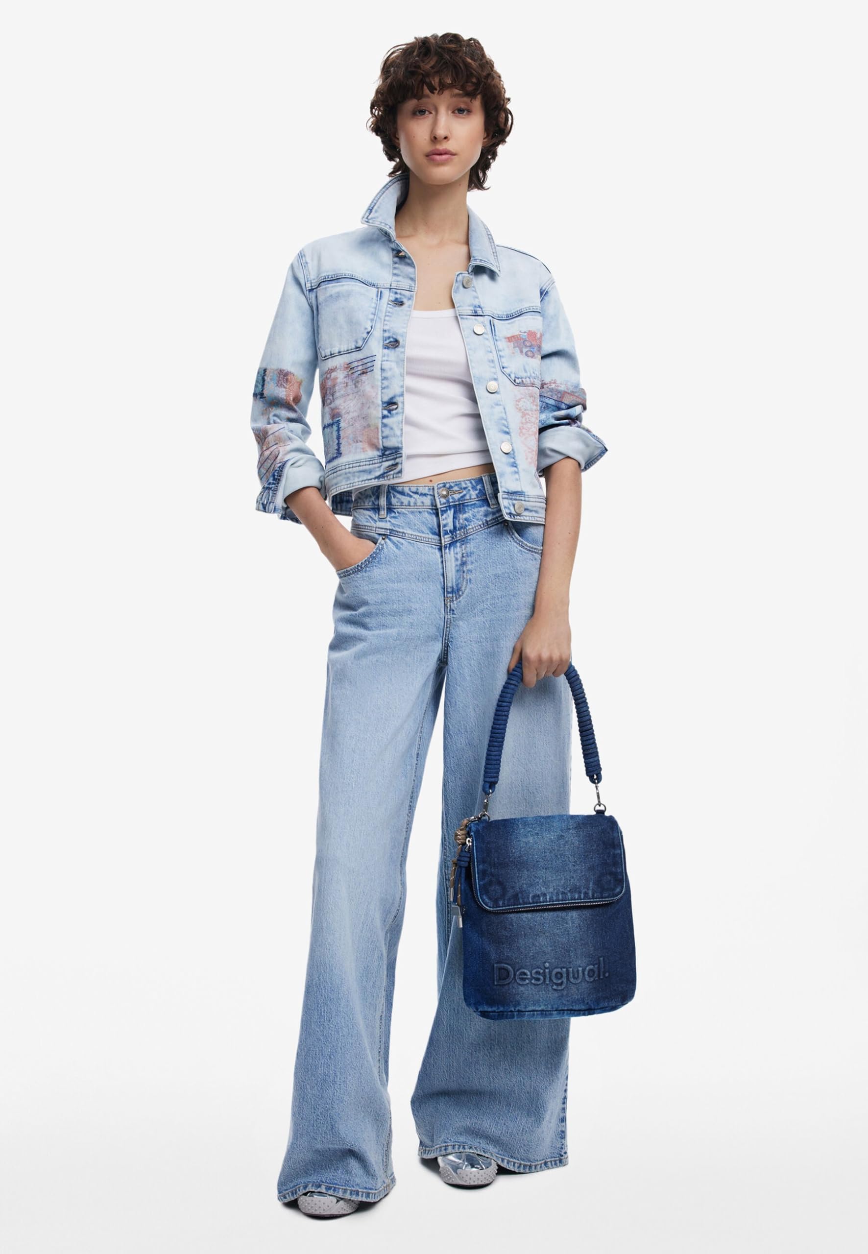 Desigual BACK_HALF LOG, U, 5053 DENIM MEDIUM WASH, Niebieski, 27.2, zwykły