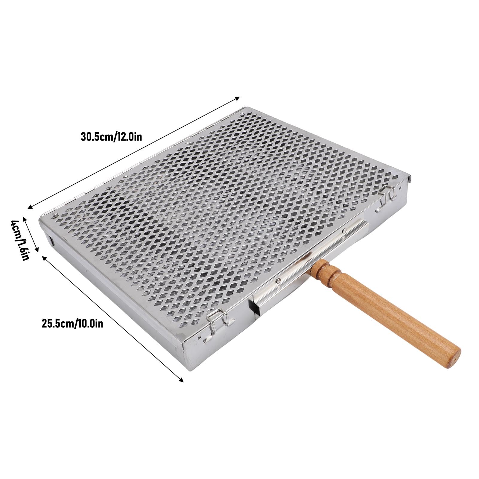 SIXRUN Cestello Regolabile per Griglia a Maglia Fine per Pesce e Verdure, Griglia per Barbecue in Acciaio Inossidabile per Feste Sul Prato, Raduni in Spiaggia (singola maniglia)