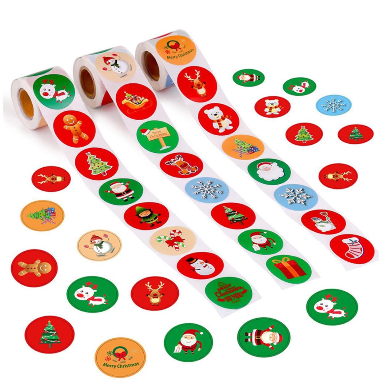 NUOBESTY 3 Set Adesivi Etichette Adesive Natalizie Etichette Adesive Natale Etichette Natalizie Etichetta Punto Autoadesive Fai Da Te Carta 2 * 3
