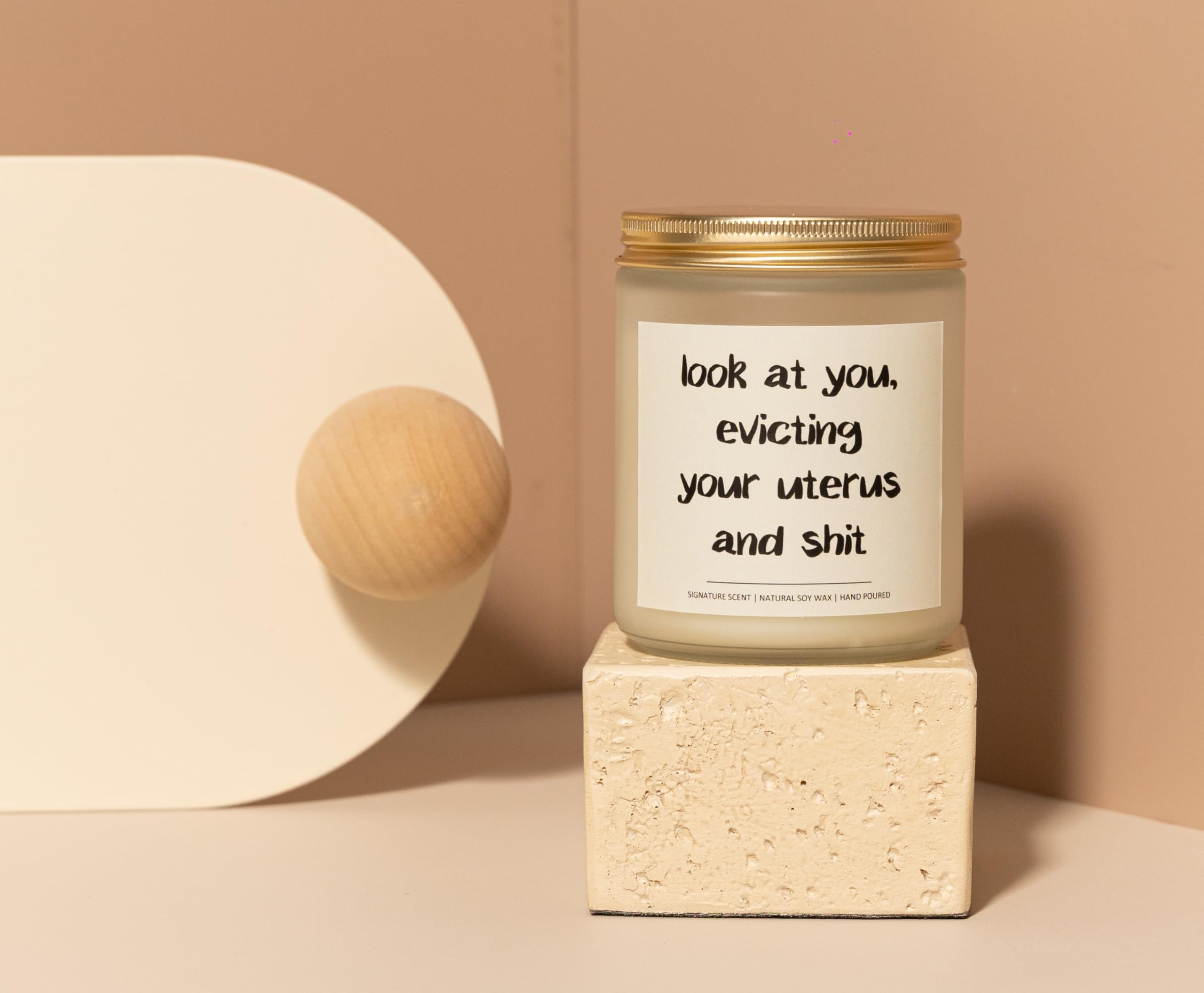 Lavender & Eucalyptus Soy Wax Candle, 7OZ - Hysterectomy Recovery Gifts, Hysterectomy Gifts, Get Well Soon Gift for Women, After Surgery Gift for Women, Look at You Evicting Your Uterus and Shi*t