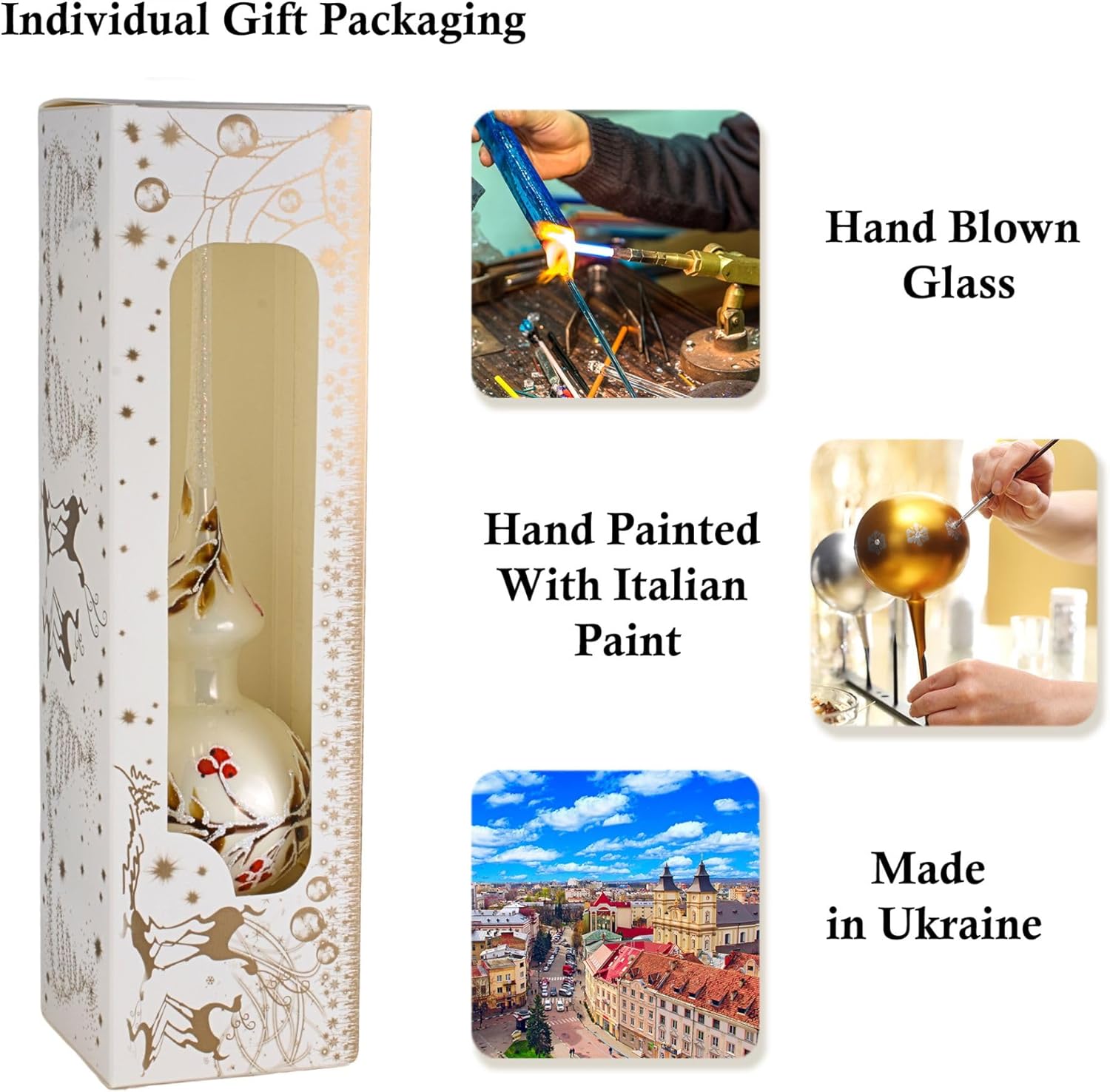 Rowan Hand Blown Glass Christmas Tree Topper