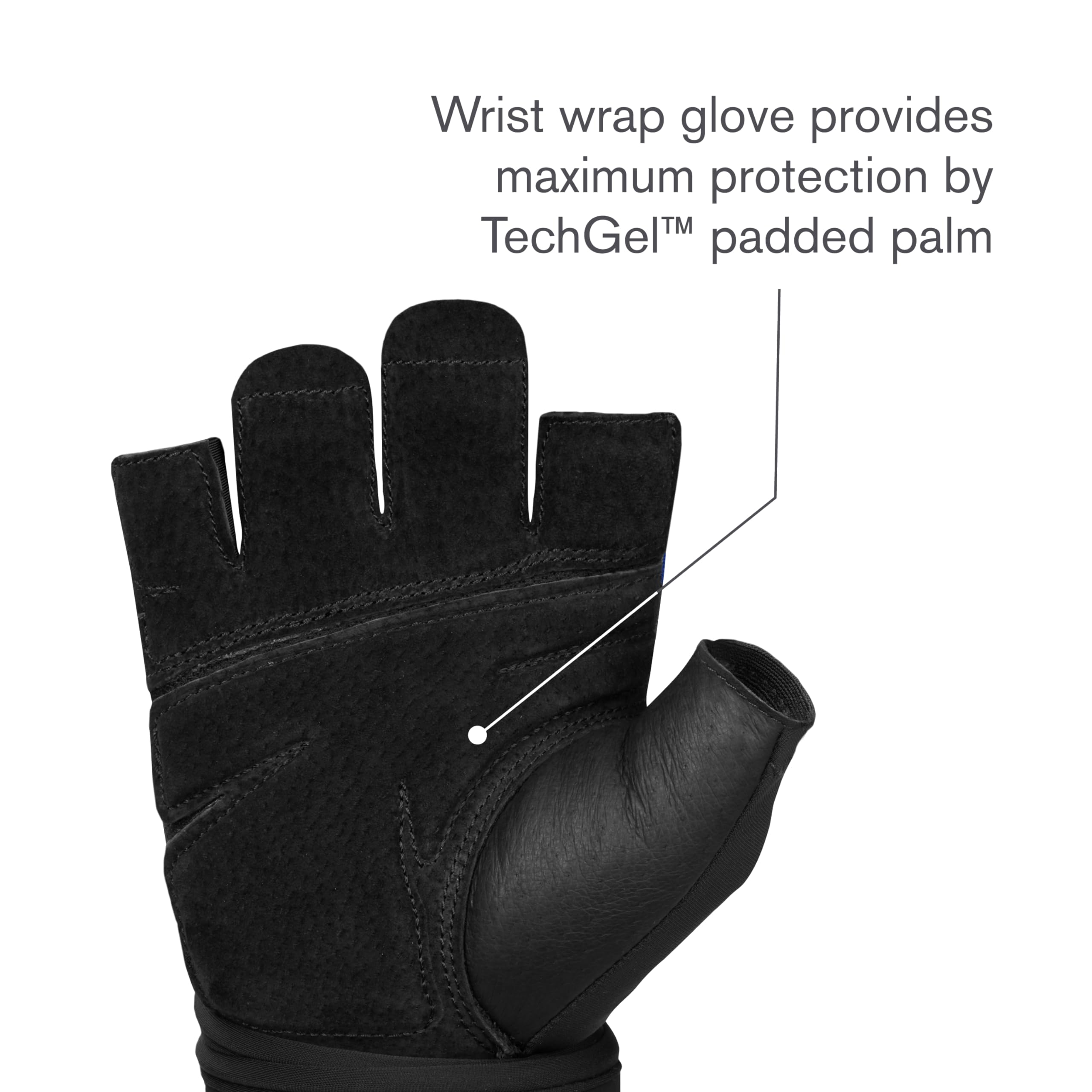 Harbinger Training Grip Muñequeras, Guantes de Levantamiento Pesado para Mayor Protección de la Palma y Estabilidad de la Muñeca, Unisex, Grande, Negro