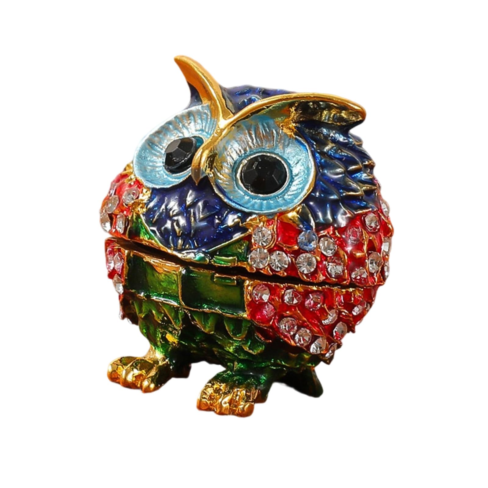 Msioytog Owl Designs Jewelry Organizers Alloy Crafted Decorative Storage Case for Rings Bracelets Owl Themed Storage Box