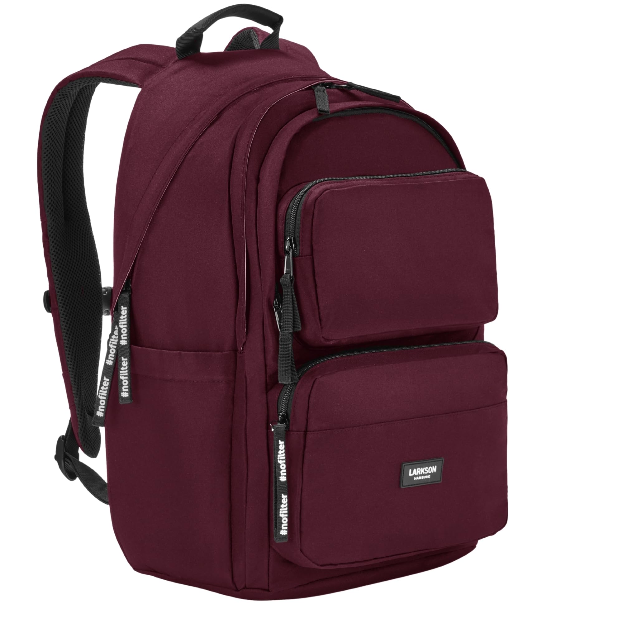 LARKSON Zaino Scuola Rosso - No 3 Advanced - Zaini Ragazza & Ragazzo Per Scuola Media Superiore, Università - Zaino Grande per Porta PC 16 Pollici - 24L - In PET - Idrorepellente