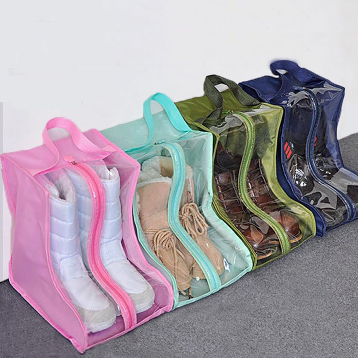 4pcs 4pcs Waterproof Shoe Storage Bag with Window, Oxford Cloth image 4