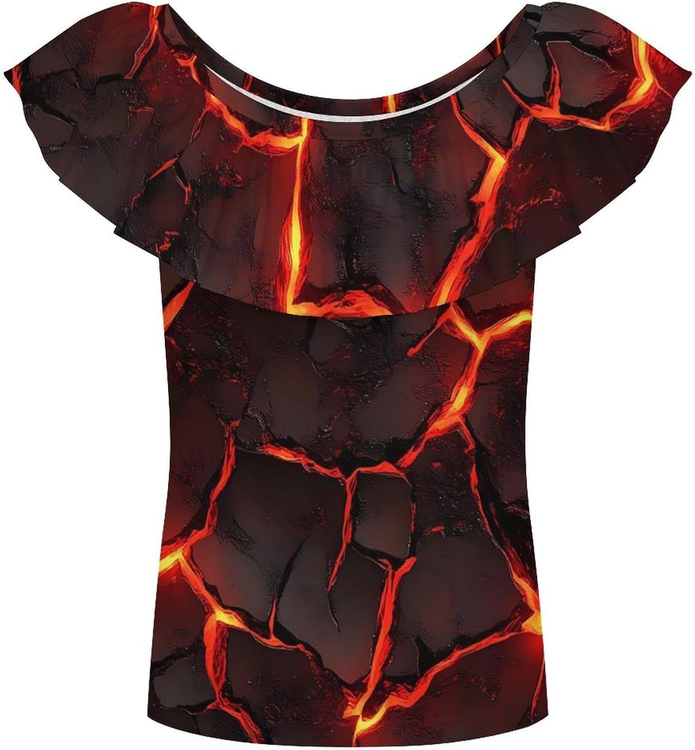 Lava Magma Girls T-Shirts Top Ruffle Short Sleeve Blouse Casual Graphic Tees