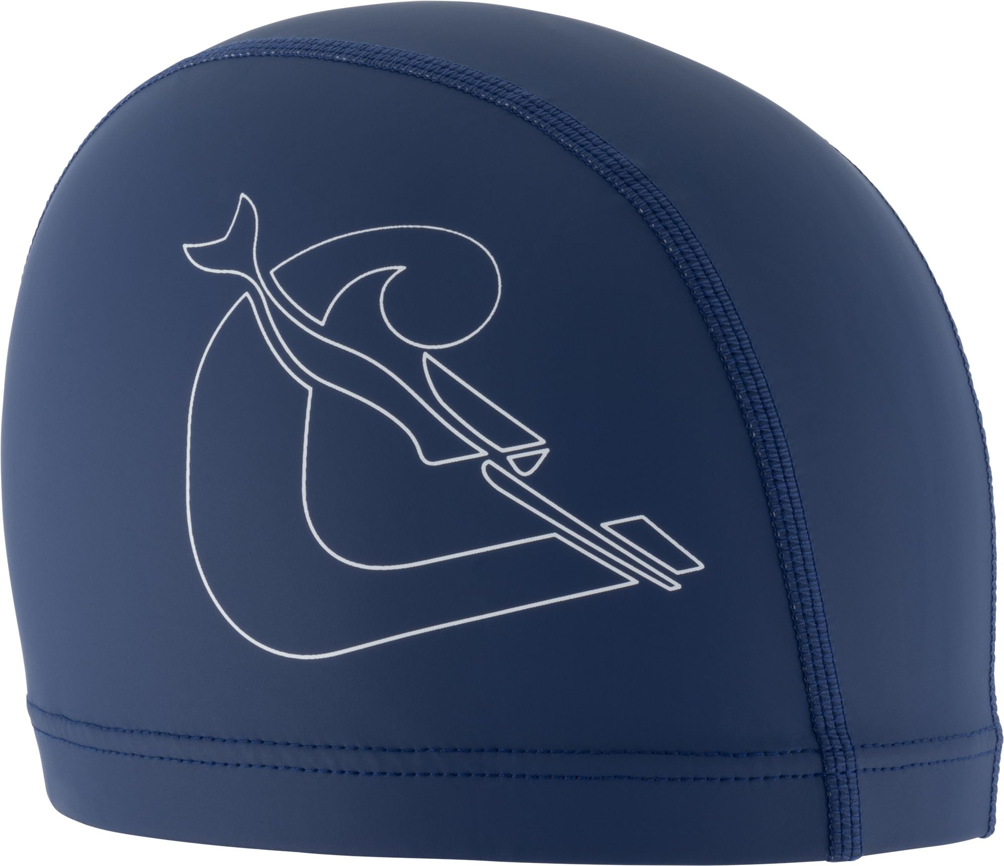 Cressi Senna Swim Cap Pu Coated Blue/White - Adult Swimming Cap Made of Soft Fabric with PU Coating, Blue/White, One Size