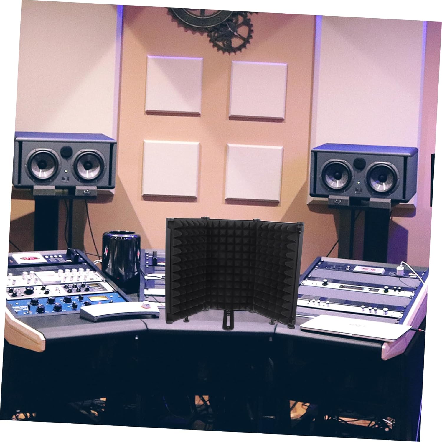 Microphone Windscreen Pop Filter U-Shaped Noise Reduction Mic Cover Foldable Design for Recording Studio and Outdoor Use